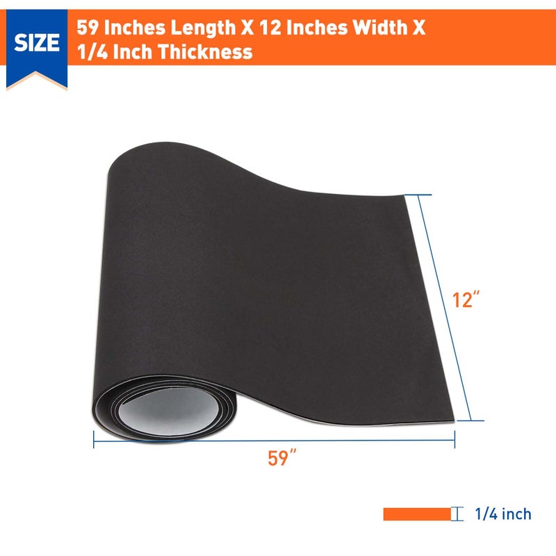 MAGZO Adhesive Foam Padding 1/8" Thick x 12" W x 59" L, Black Thin Neoprene Sheets, Closed Cell Foam Sheet Roll - Image 2